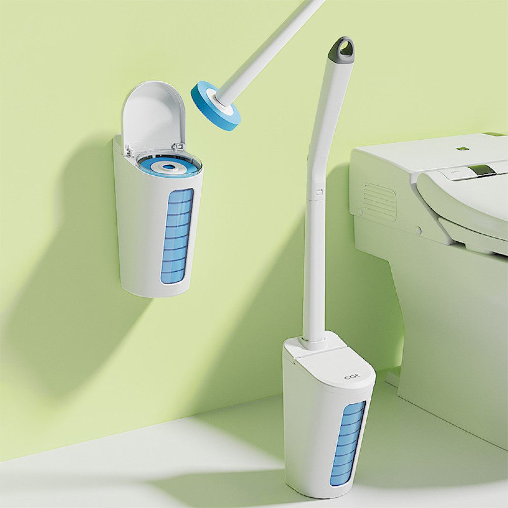 Disposable Toilet Brush Kits with 10 Toilet Brush Refills